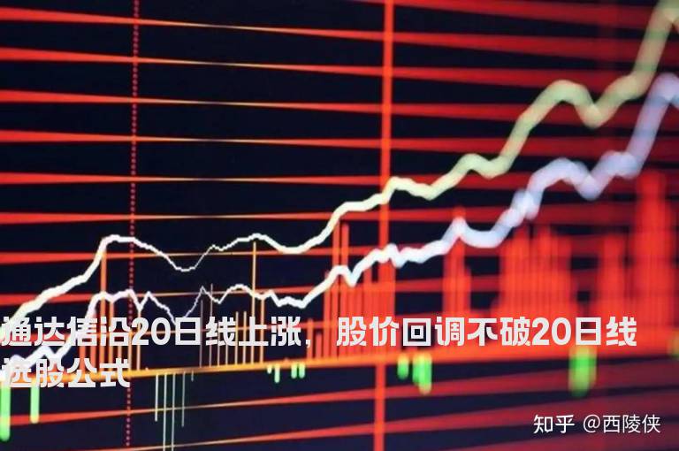 通达信沿20日线上涨，股价回调不破20日线选股公式