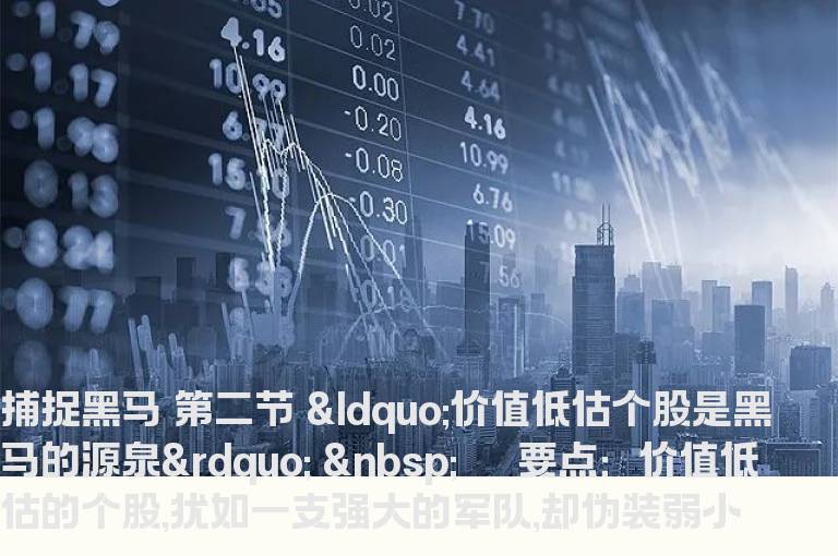 如何捕捉黑马-第二节 “价值低估个股是黑马的源泉”
