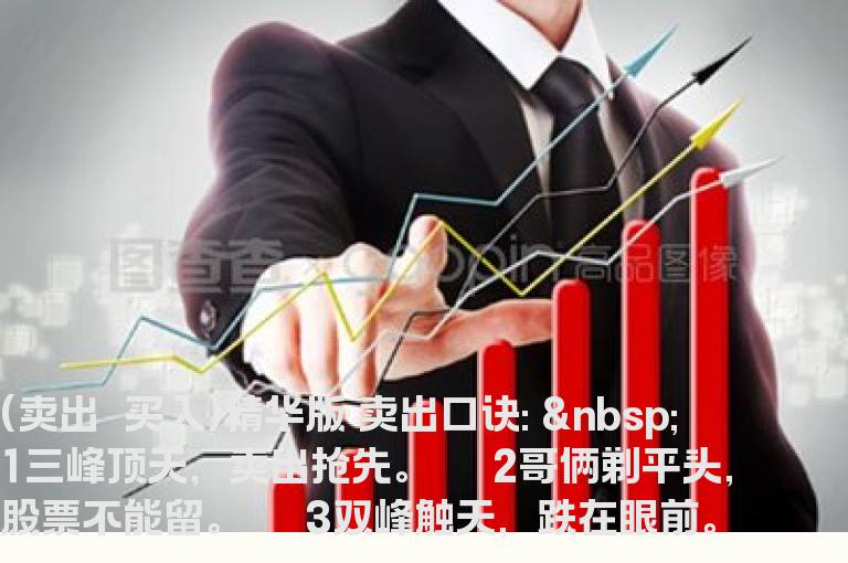 看盘卖出＋买入精华版口诀，学会这个你就是高手