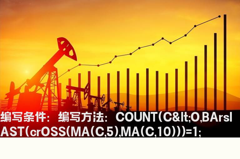 5日均线上穿10日均线后,K线第一次收阴选股公式