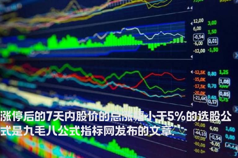涨停后的7天内股价的总涨幅小于5%的选股公式