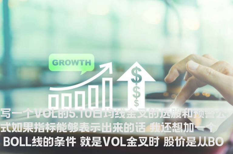【通达信】写一个VOL5.10日均线金叉的选股和预警公式