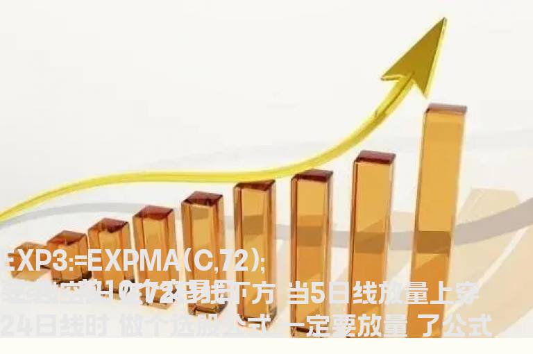 前10个交易日 三线空头 在72日线下方 当5日线放量上穿24日线时 做个选股公式 一定要放量