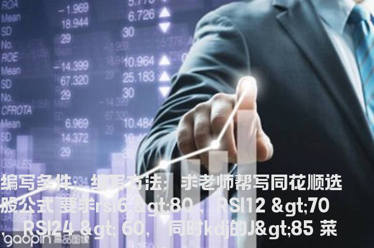 RSI6 >80 ，RSI12 >70 ， RSI24 > 60， 同时KDJ的J>85的选股公