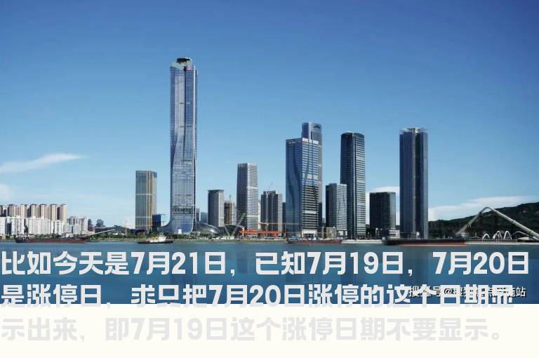 求最近一个涨停日的日期并显示出来