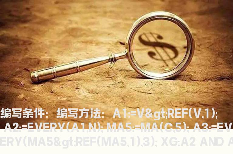 收盘价在5日均线之上连续放量的选股公式