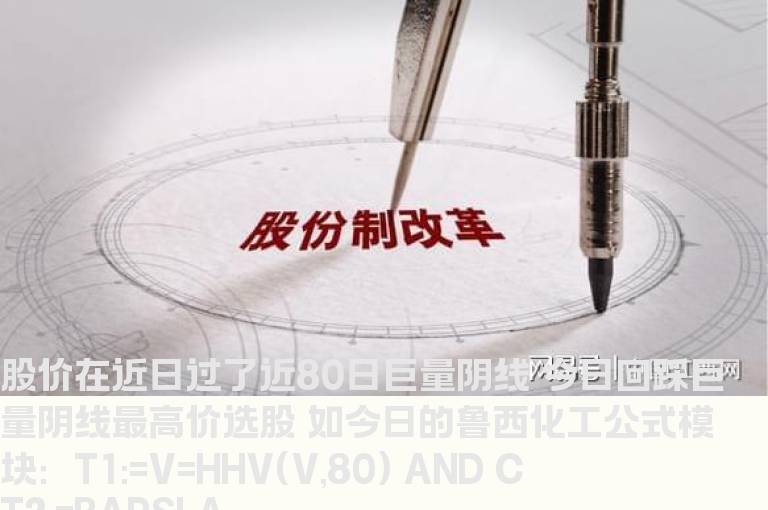 股价在近日过了近80日巨量阴线 今日回踩巨量阴线最高价选股 如今日的鲁西化工