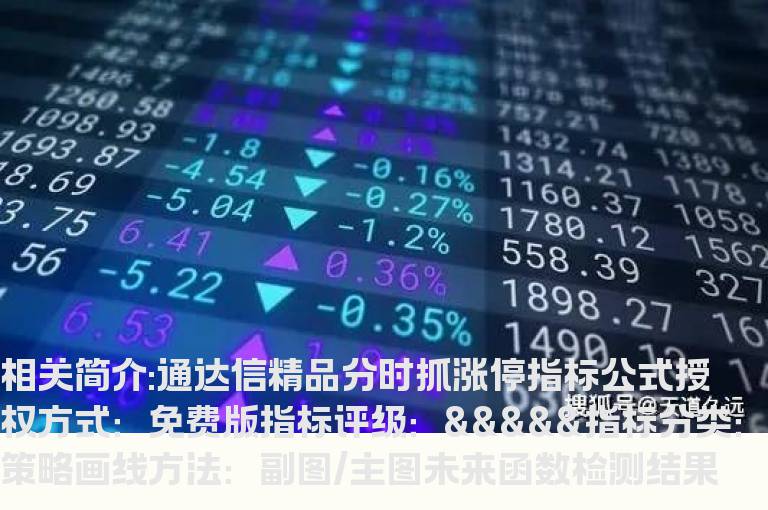 通达信精品分时抓涨停指标公式