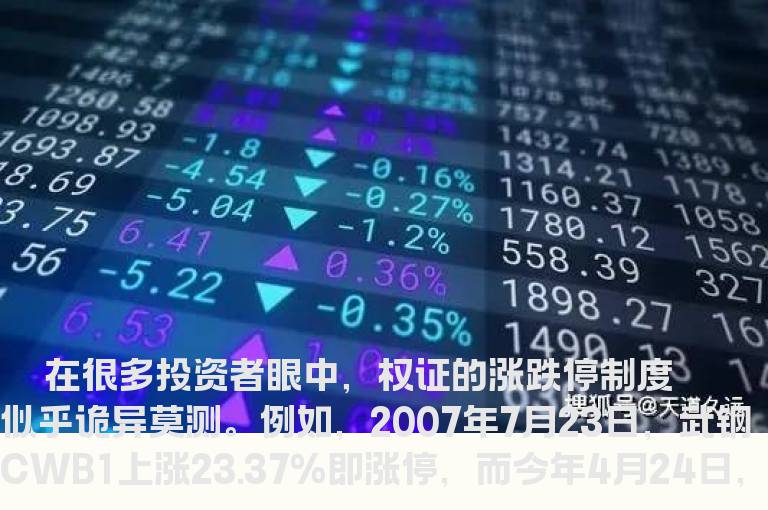 权证的涨跌停板制度