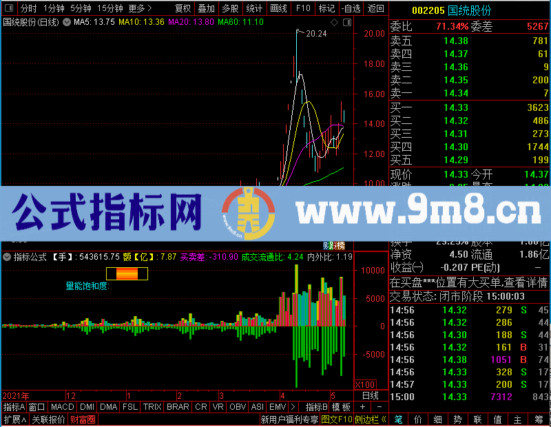 通达信真实成交量（多方量、空方量、买卖差、市盈率）未加密选股指标公式源码