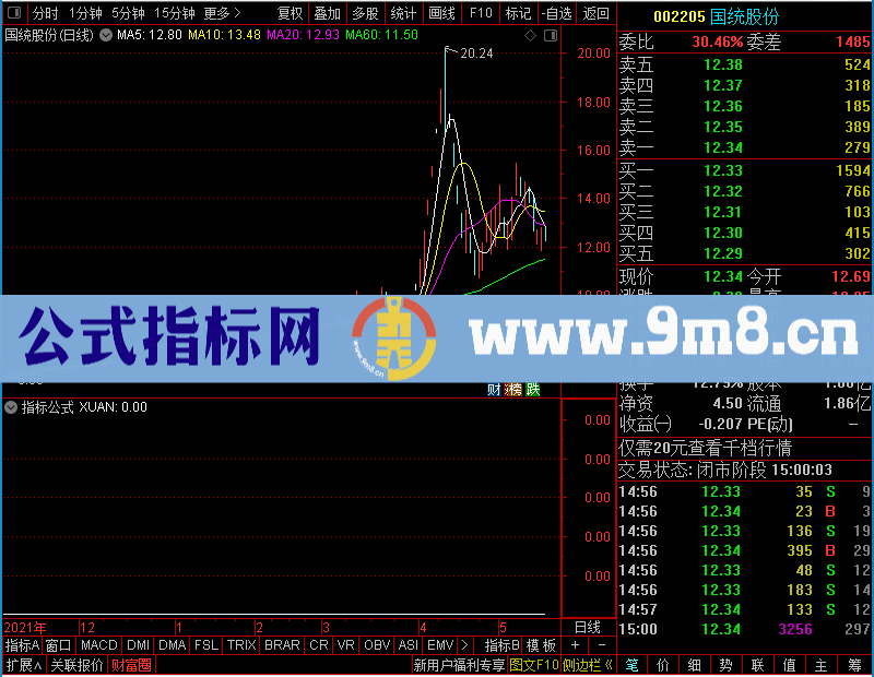 通达信秘密买点贴图未加密选股指标公式源码