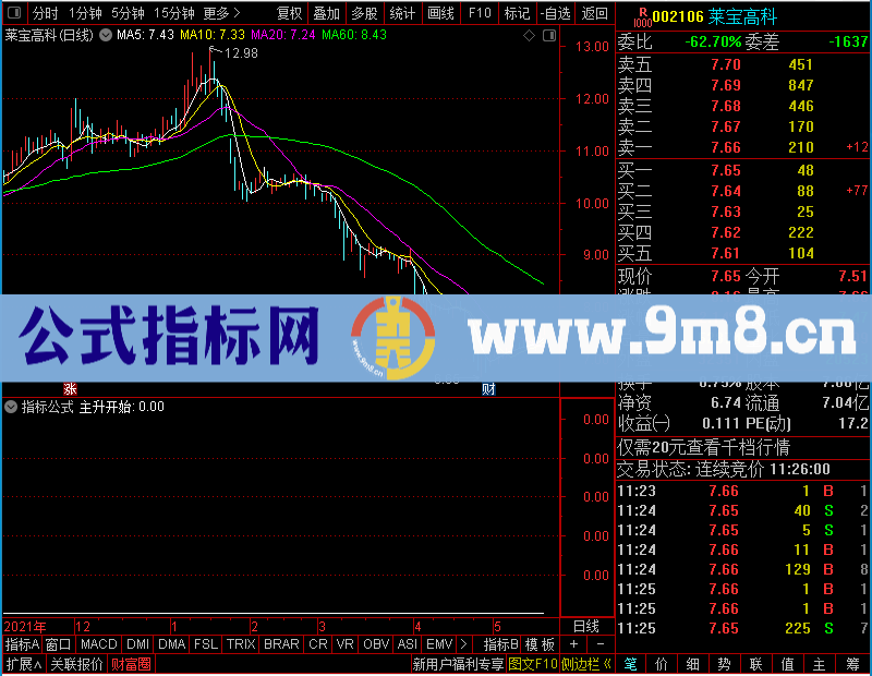 通达信波段主升未加密选股指标公式源码