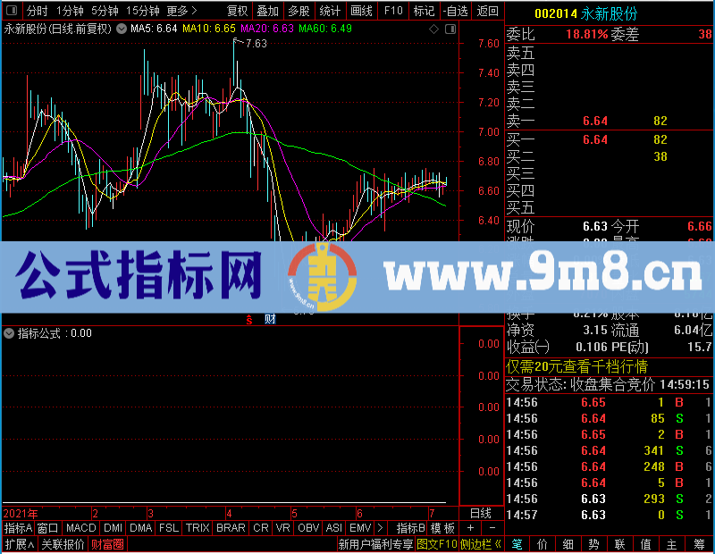 通达信趋势抄底胜率85%以上未加密选股指标公式源码