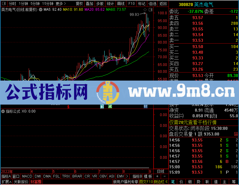 通达信强势大道至简无未来未加密选股指标公式源码