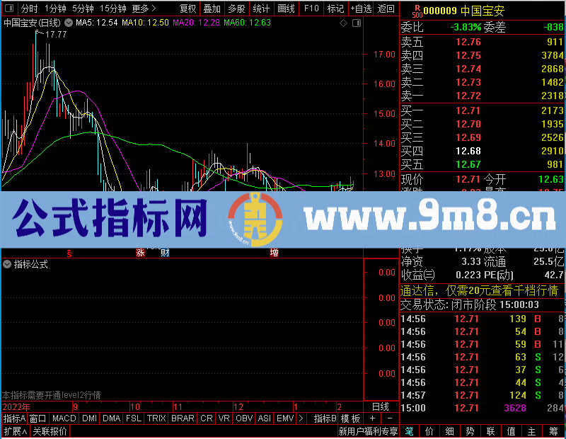 通达信抓波段超高成功率未加密选股指标公式源码