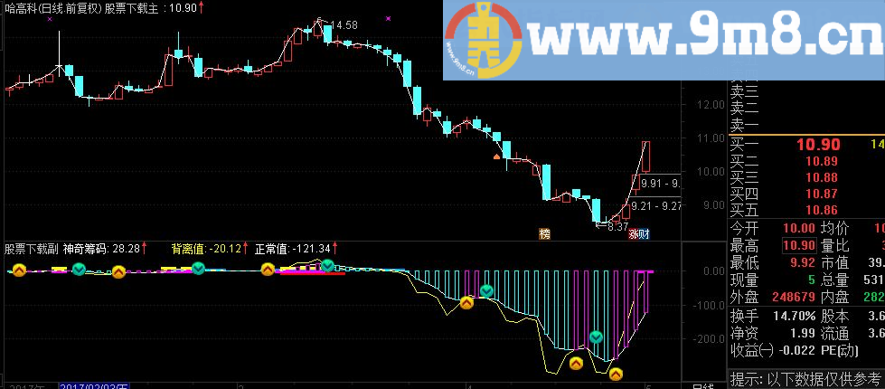 神奇的资金筹码 副图 源码