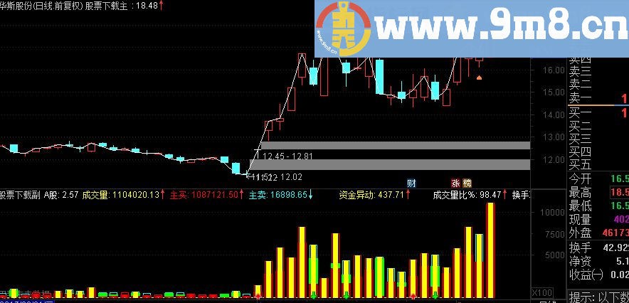 通达信网成交量M 副图源码