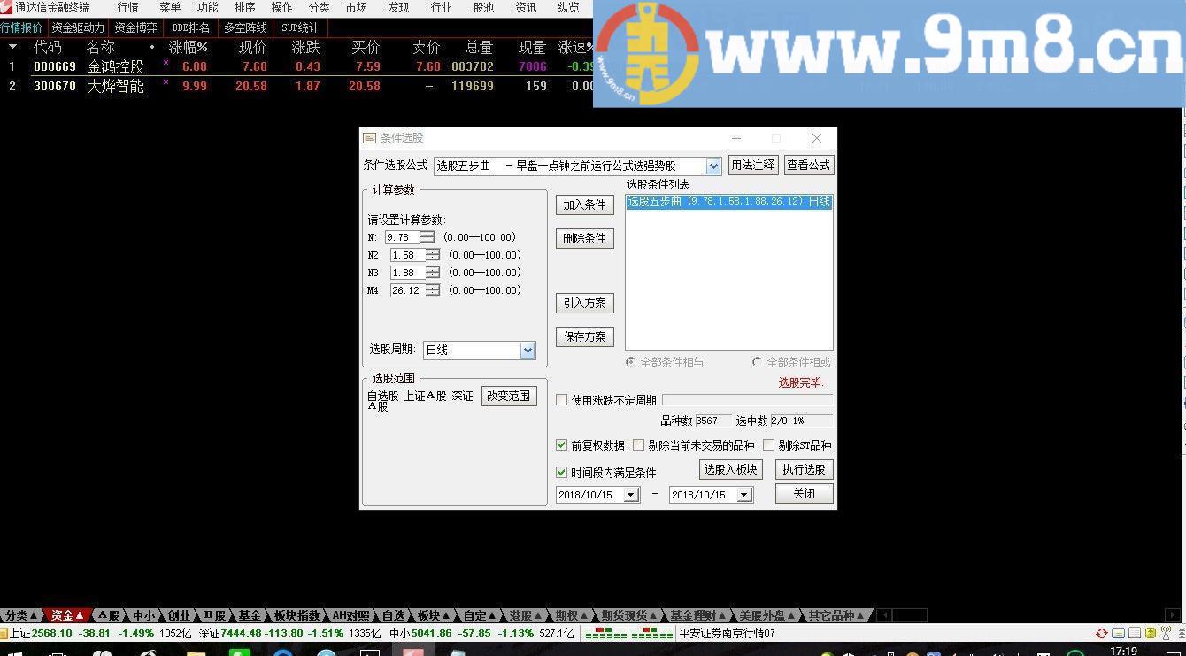 早盘五步曲抓涨停 通达信副图/选股指标 源码 贴图