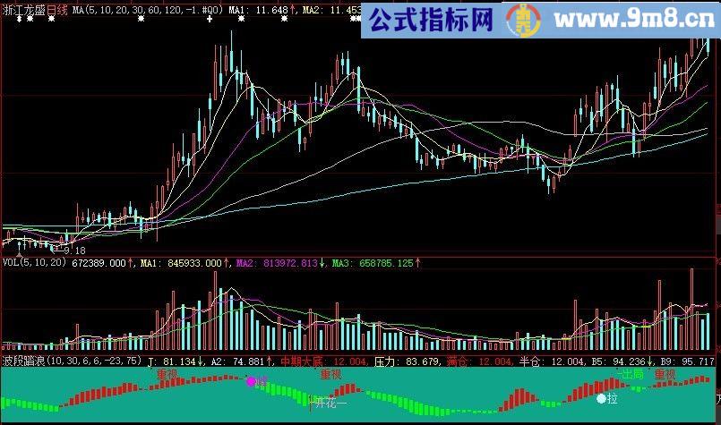 抄底逃顶的好指标 波段踏浪 大智慧副图指标 九毛八公式指标网