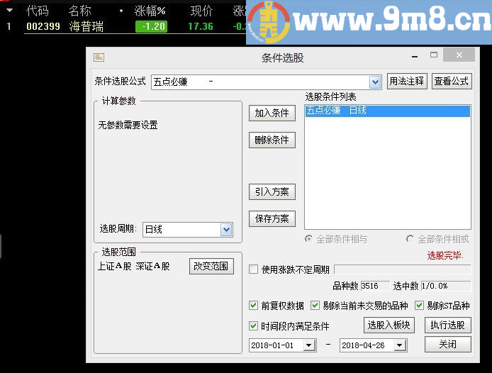 五点必赚 通达信指标 源码 贴图