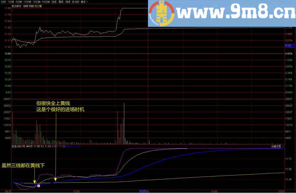 廷进分时2号 通达信副图指标 源码 贴图