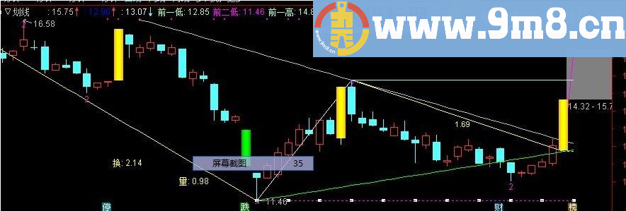 见到最好的自动划线 增加了量比和换手率直观显示 通达信指标 贴图 源码