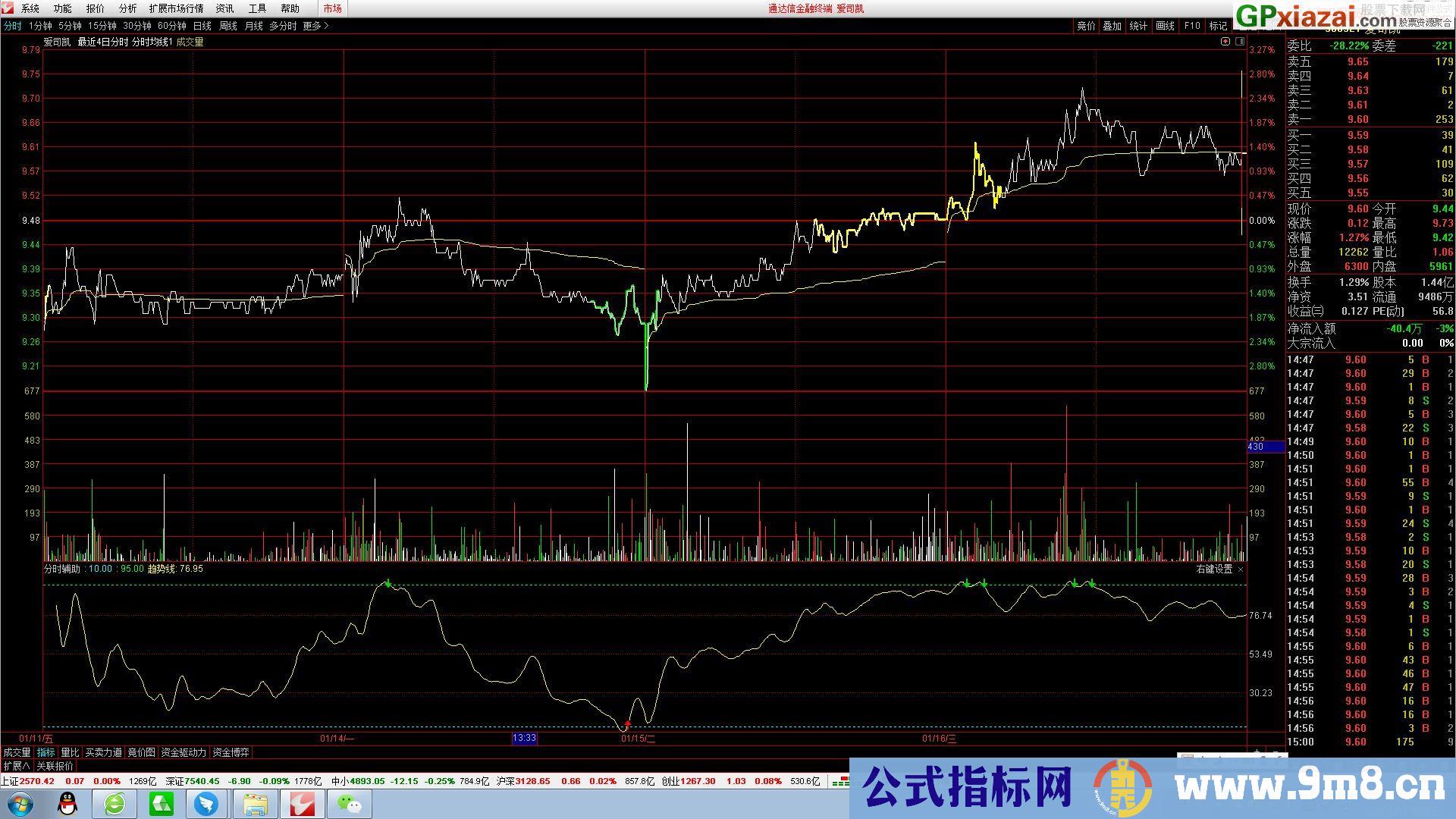 肥罗看盘分时指标 通达信副图指标 源码 贴图 