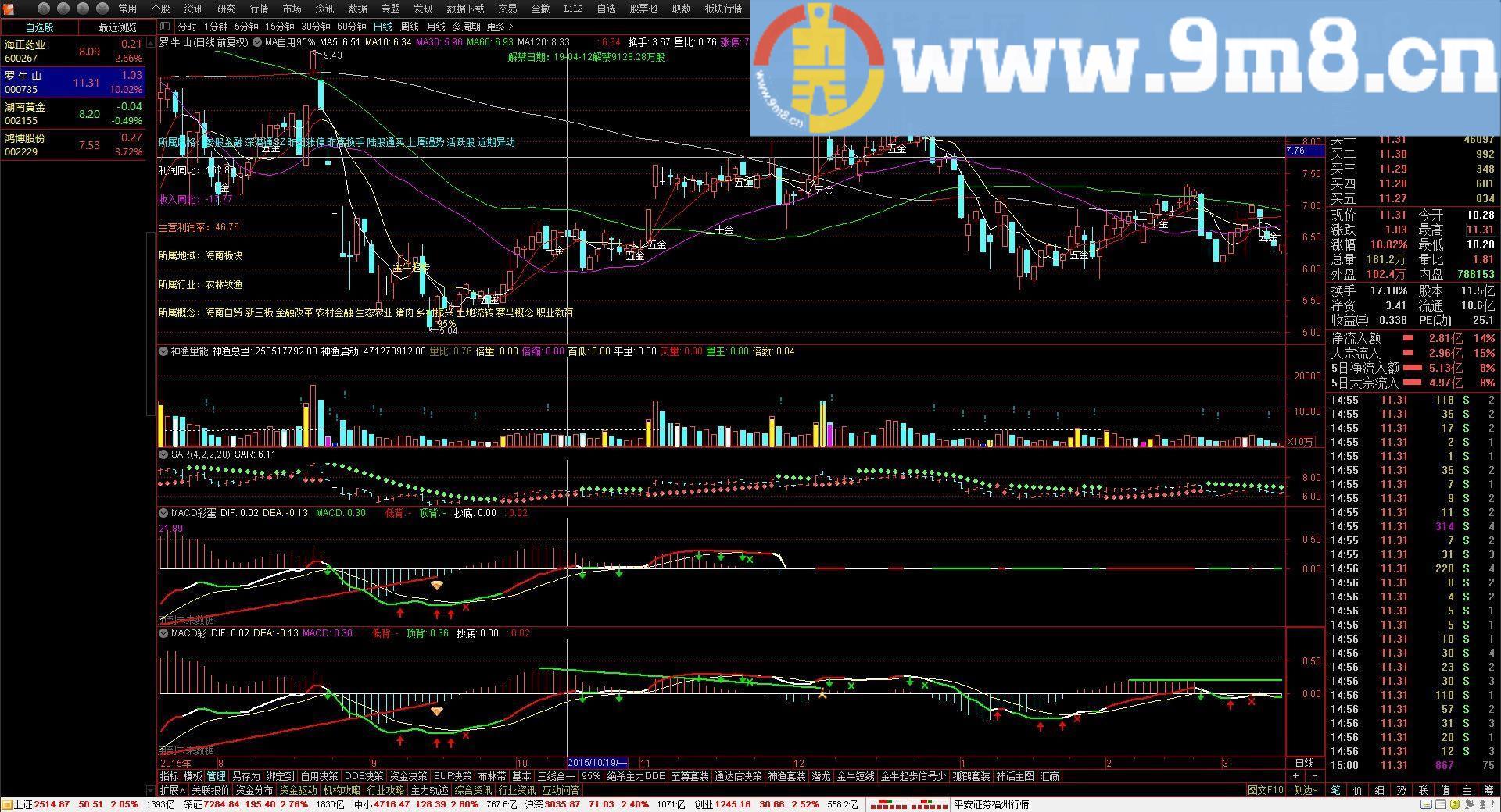 真正能用的MACD（彩蛋）无时间限制 通达信副图指标 源码 贴图 有未来