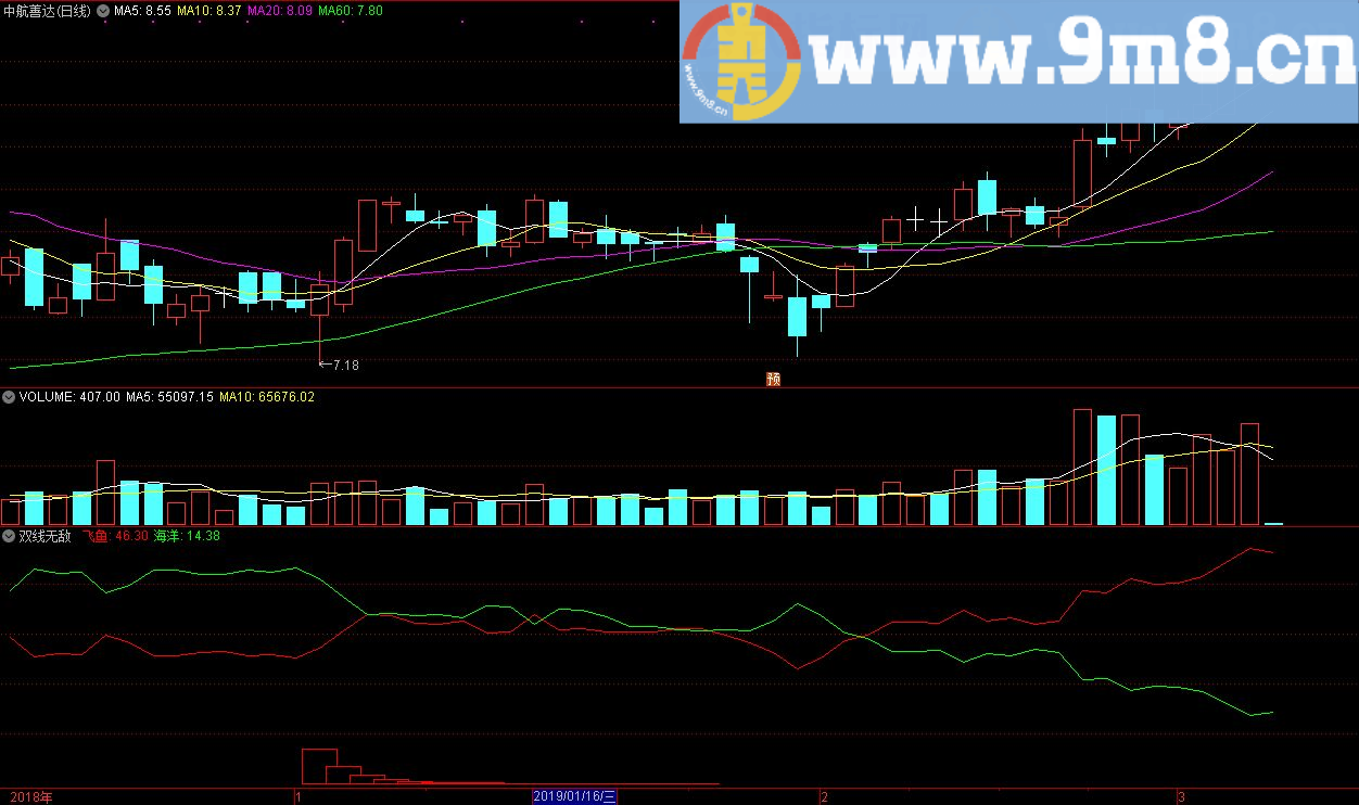 双线无敌 海洋飞鱼 通达信副图指标 源码 贴图