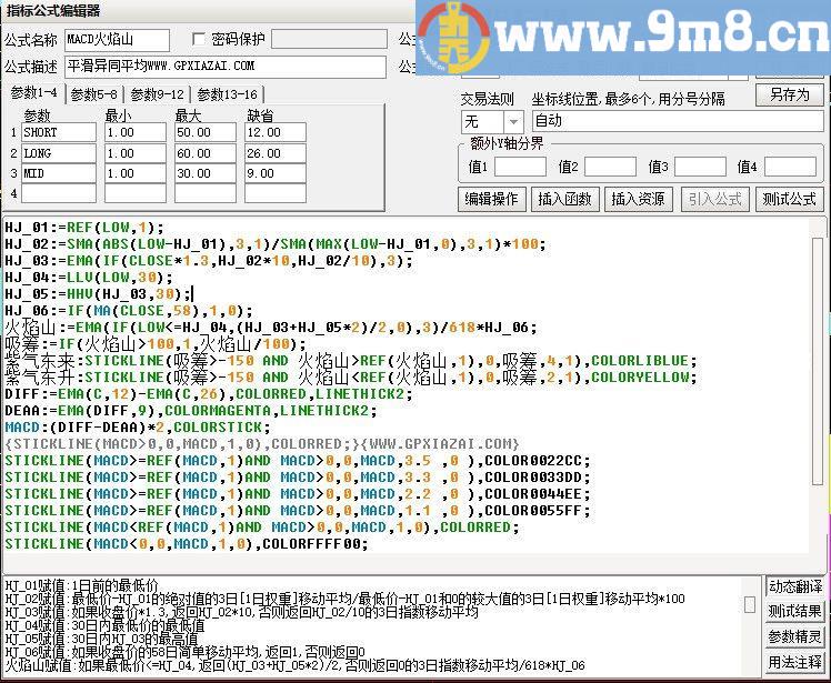 macd火焰山 平滑异同平均 通达信副图指标 源码 贴图