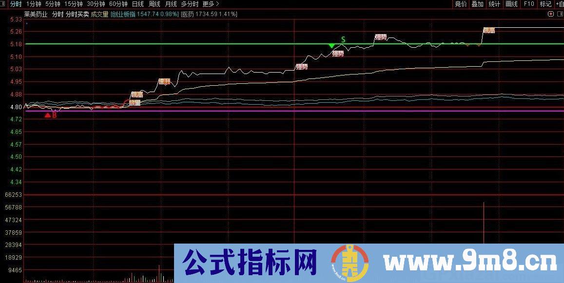 分时买卖 通达信分时/主图指标 源码 贴图 无偏移