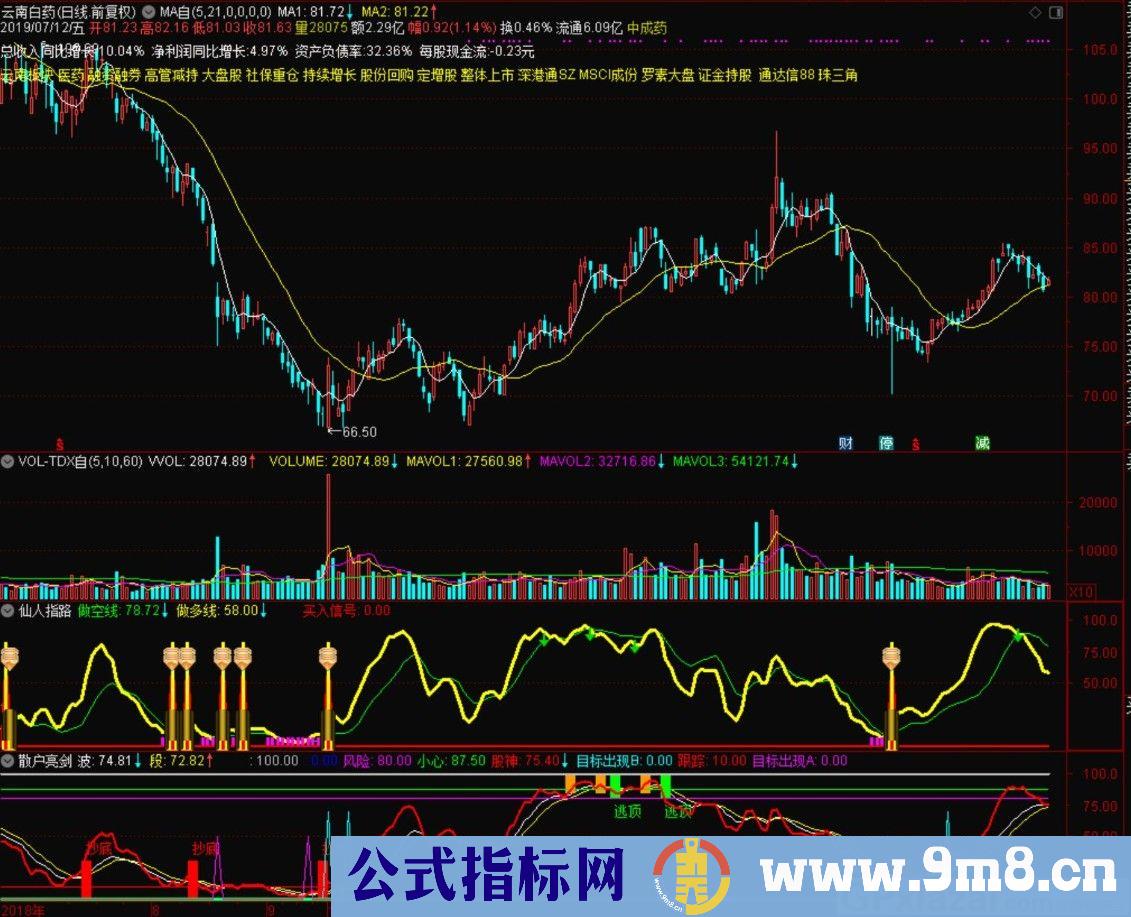 散户亮剑 波段指标 通达信副图指标 源码 贴图 无未来