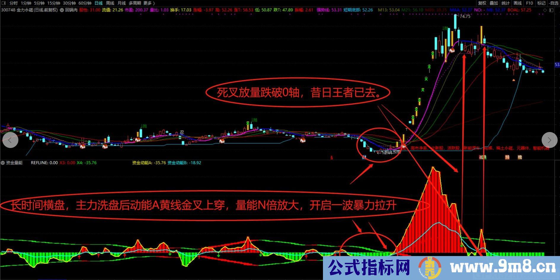 资金量能 通达信副图指标 源码 贴图 无未来