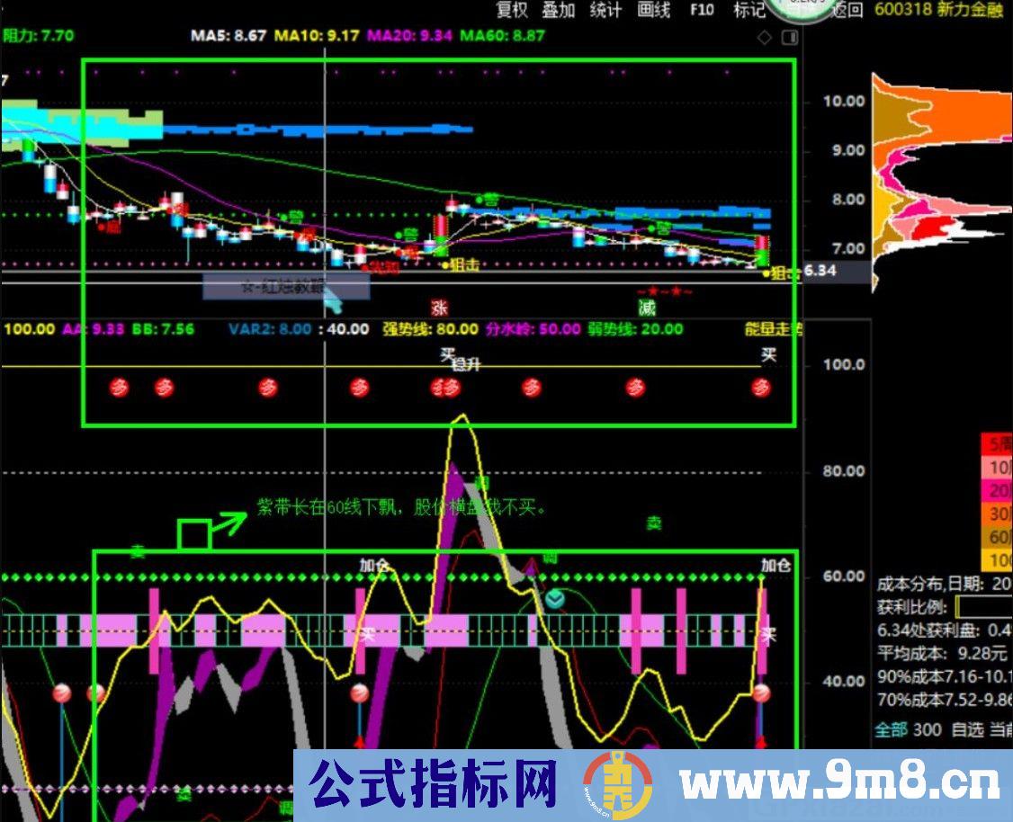 自创买卖波段精品辅助看盘 通达信副图指标 源码 贴图 无未来函数