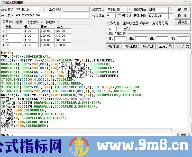 CCI升级版 通达信副图指标 源码 贴图