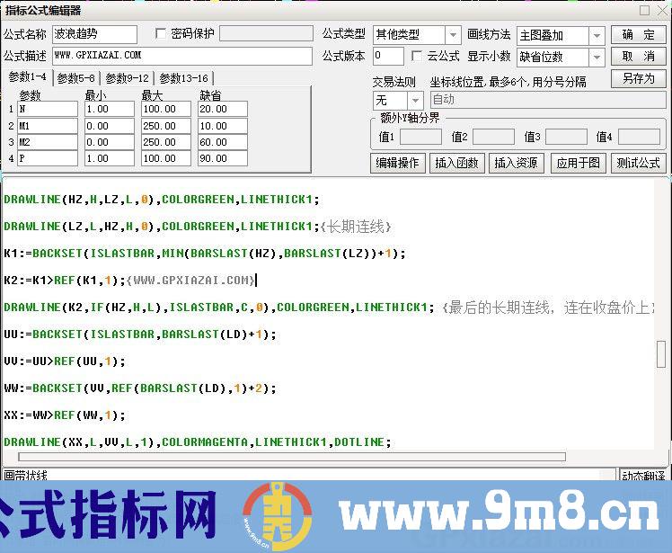 波浪趋势 变动趋势EXPMA+顶底分型+背驰力度 通达信主图指标 九毛八公式指标网