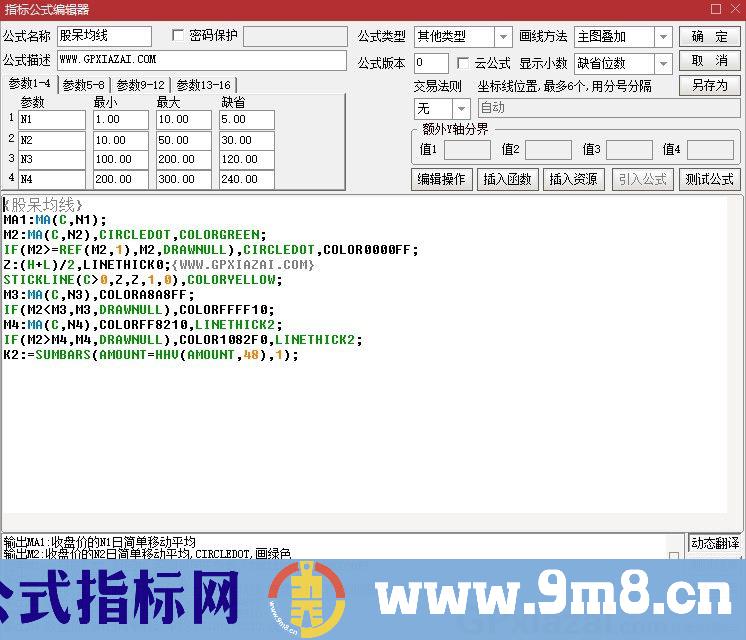 股呆均线 红持股绿持币 通达信主图指标 九毛八公式指标网