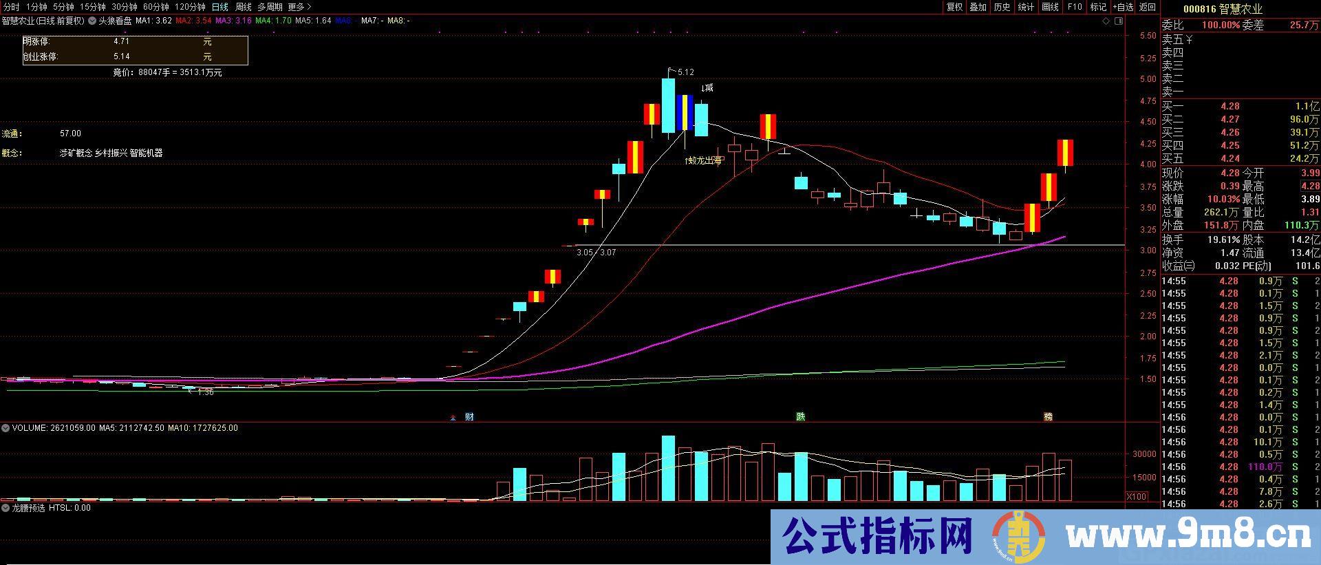 龙腰预选 每个阶段总龙头股 通达信指标 源码 贴图