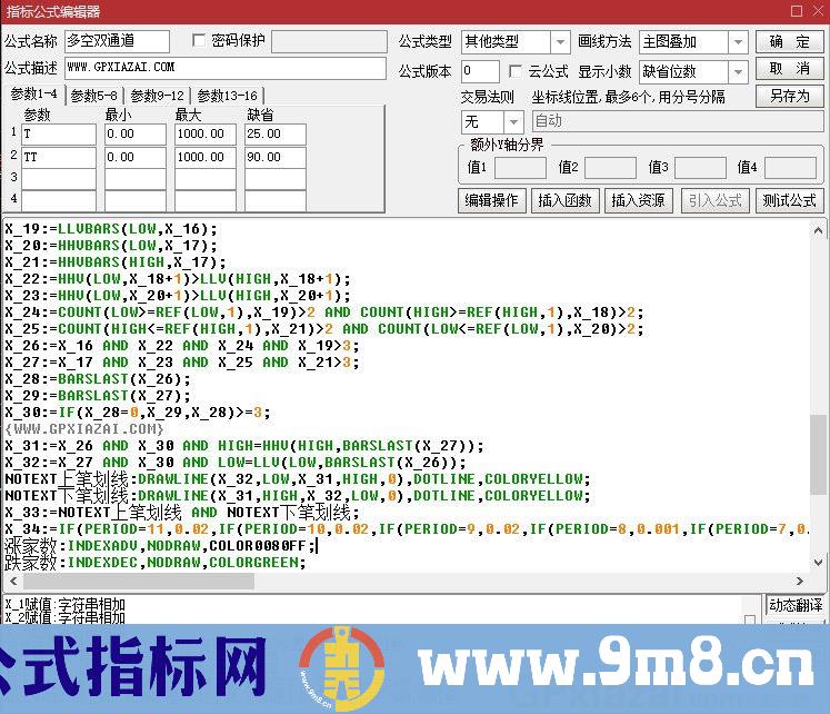 多空双通道 通道类指标 同时适用于股票和期货 通达信主图指标 九毛八公式指标网