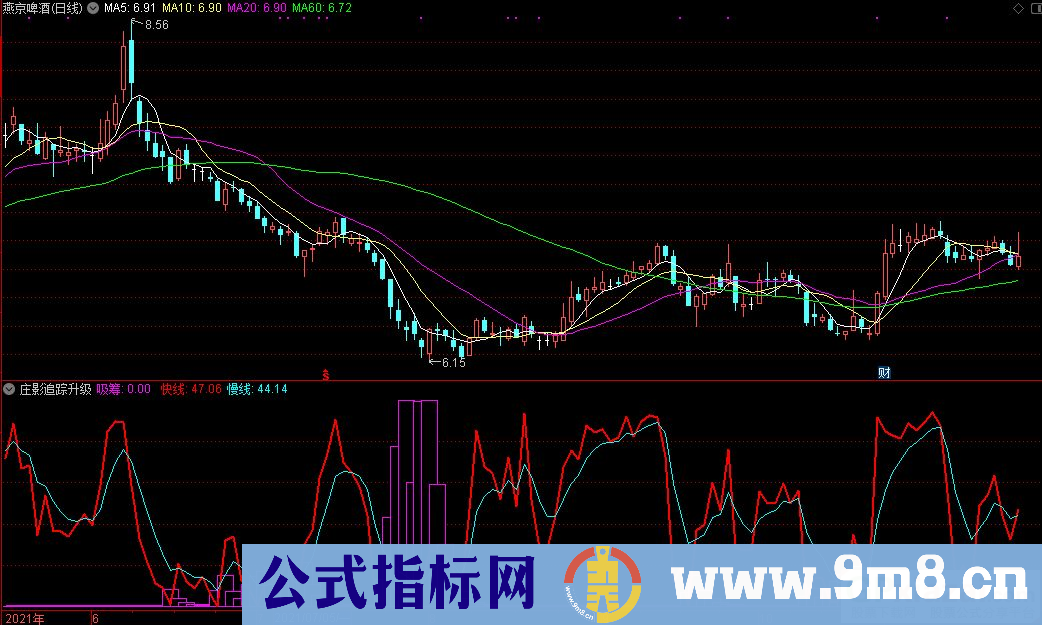 通达信庄影追踪升级版副图指标 九毛八公式指标网