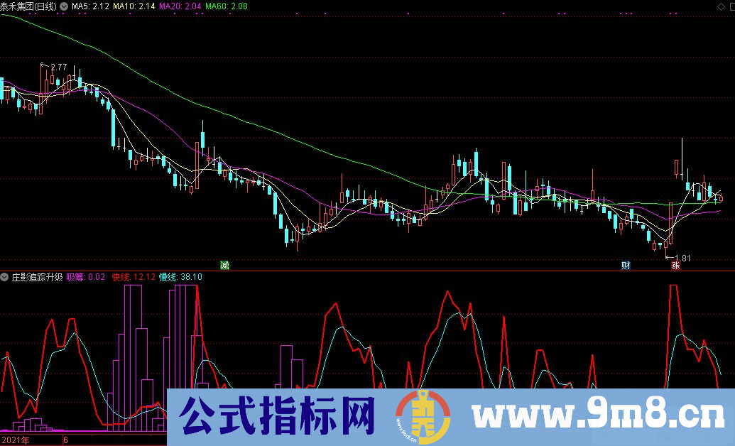 通达信庄影追踪升级版副图指标 源码 贴图