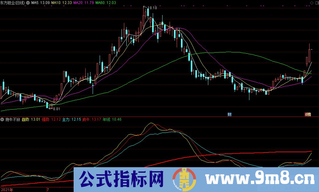 通达信抱牛不放副图指标 九毛八公式指标网