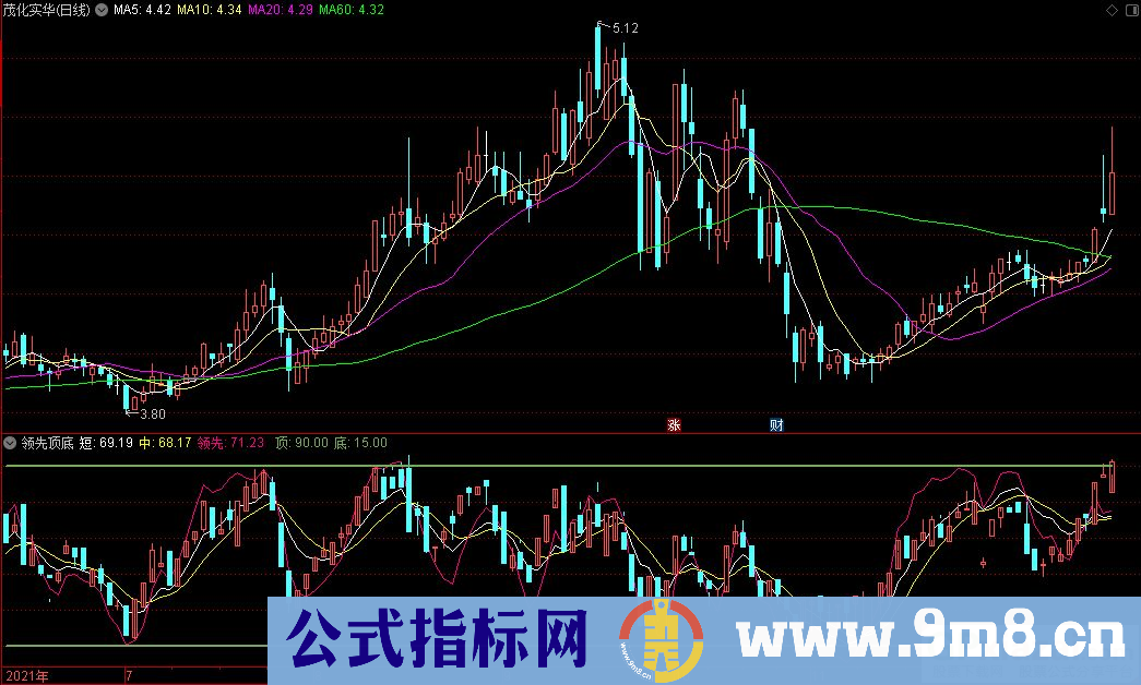 通达信领先顶底副图指标 九毛八公式指标网