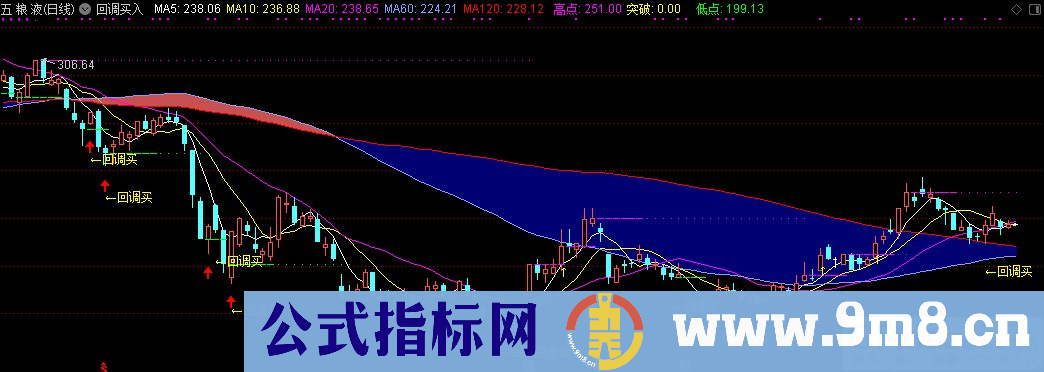 通达信回调买入主图指标 多空彩带 九毛八公式指标网