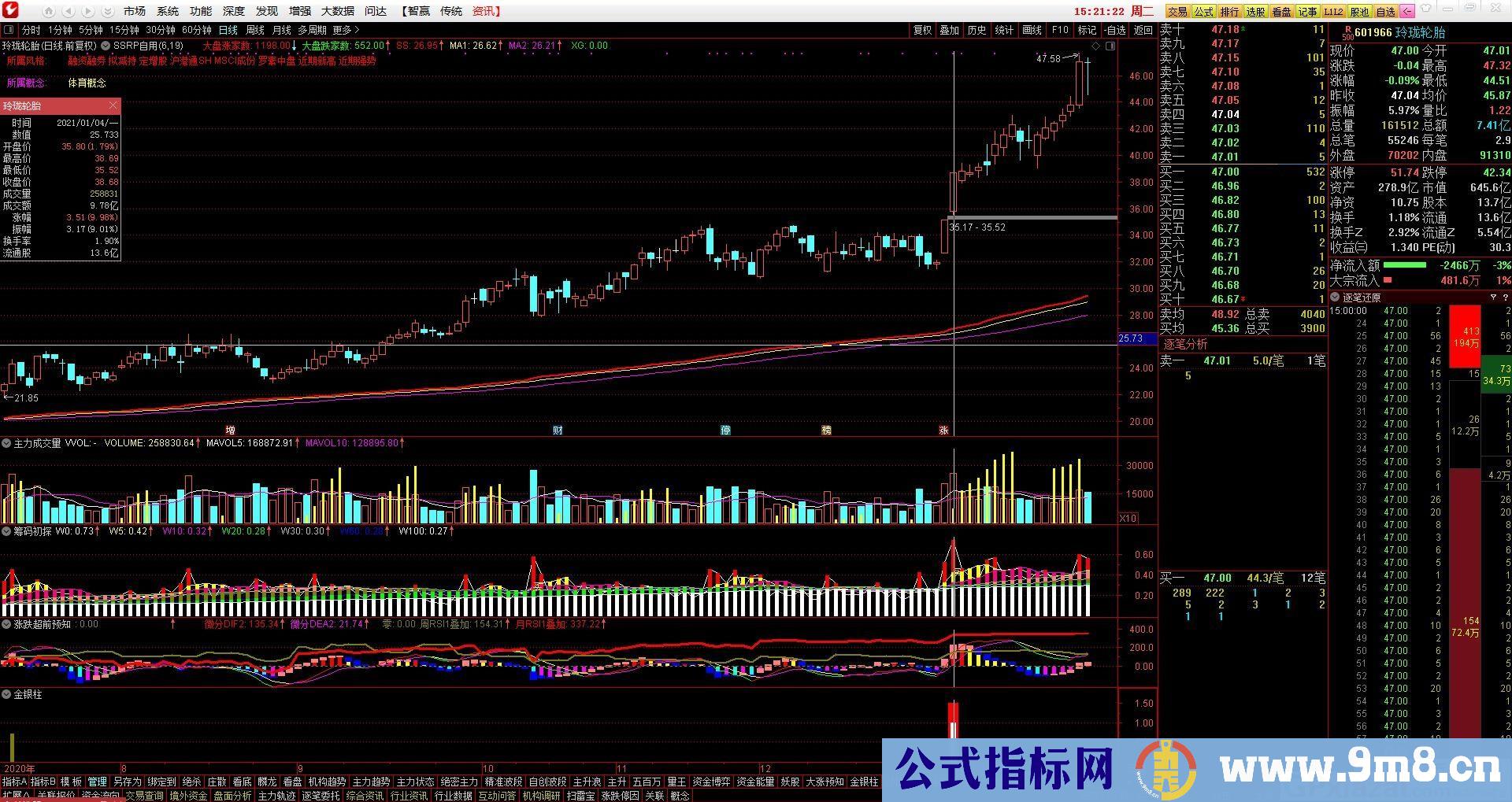 金银柱 通达信副图/选股指标 贴图 无未来