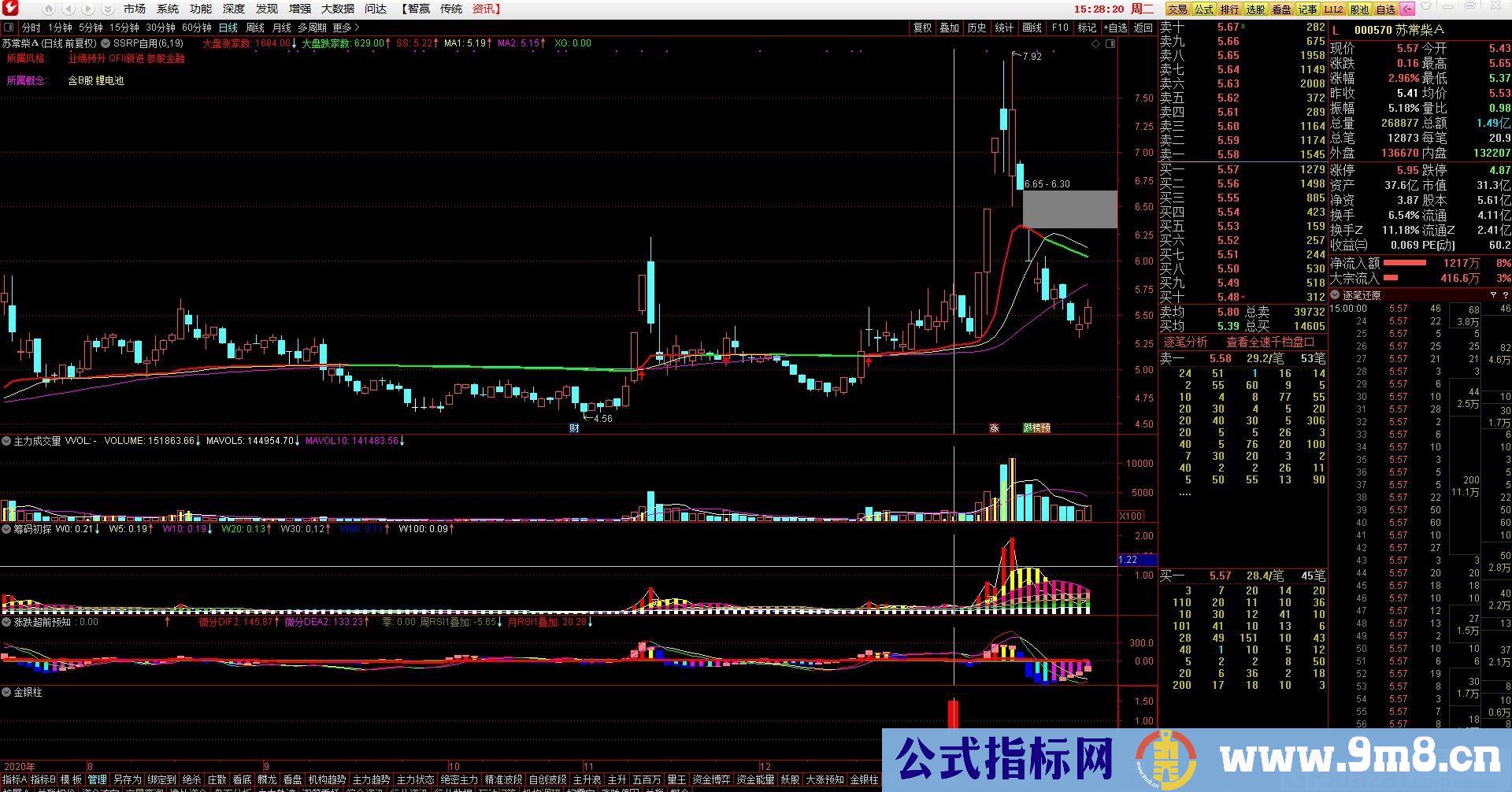 金银柱 通达信副图/选股指标 贴图 无未来