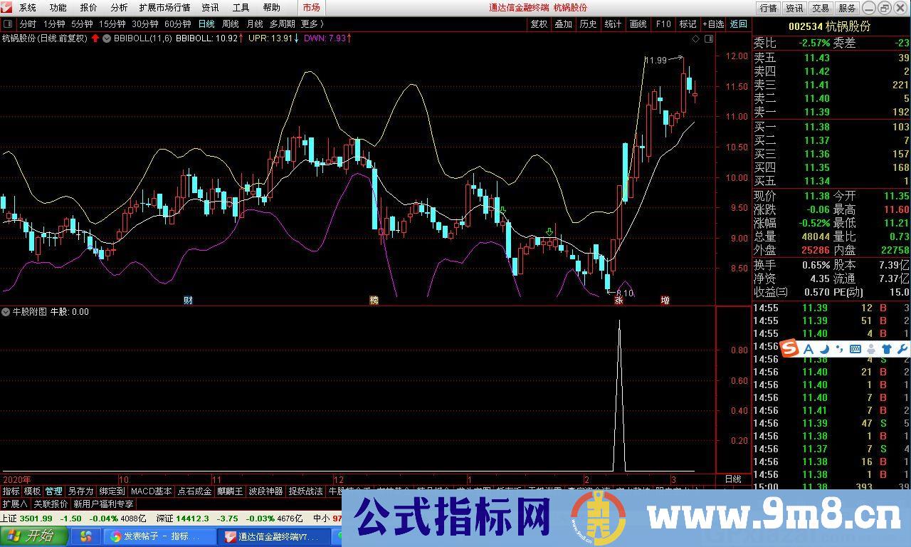 抓大牛 通达信副图/选股指标 源码 贴图 无未来