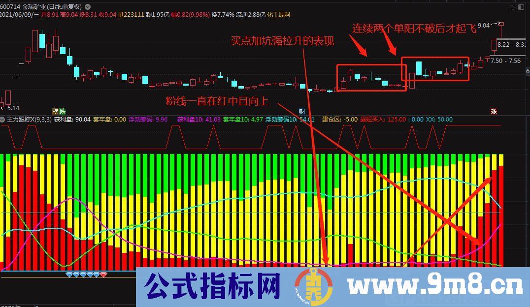 资金先锋指标 庄家跟踪 通达信副图指标 贴图