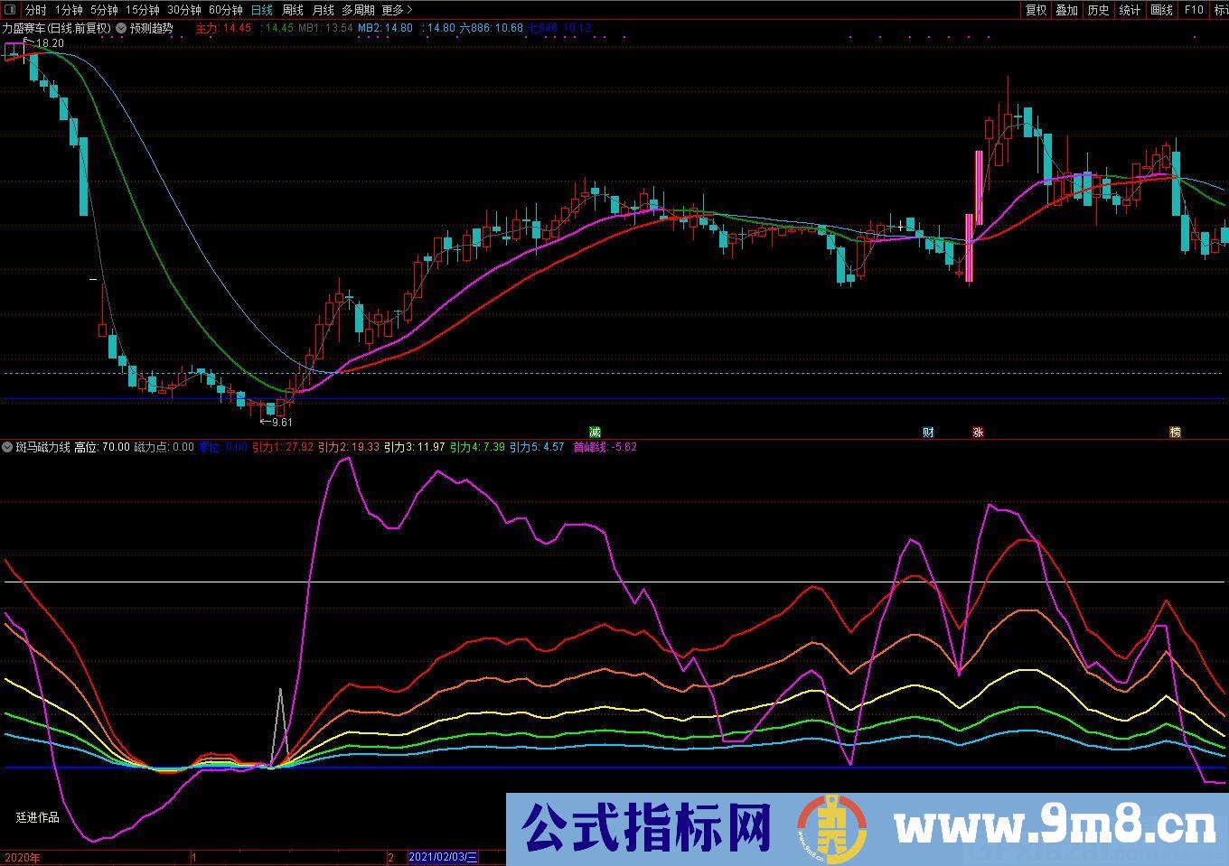 廷进 斑马磁力线 通达信副图指标 源码 贴图
