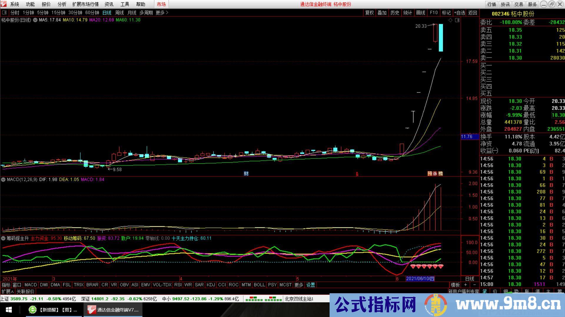 牛股一网打尽 通达信副图指标 源码 贴图